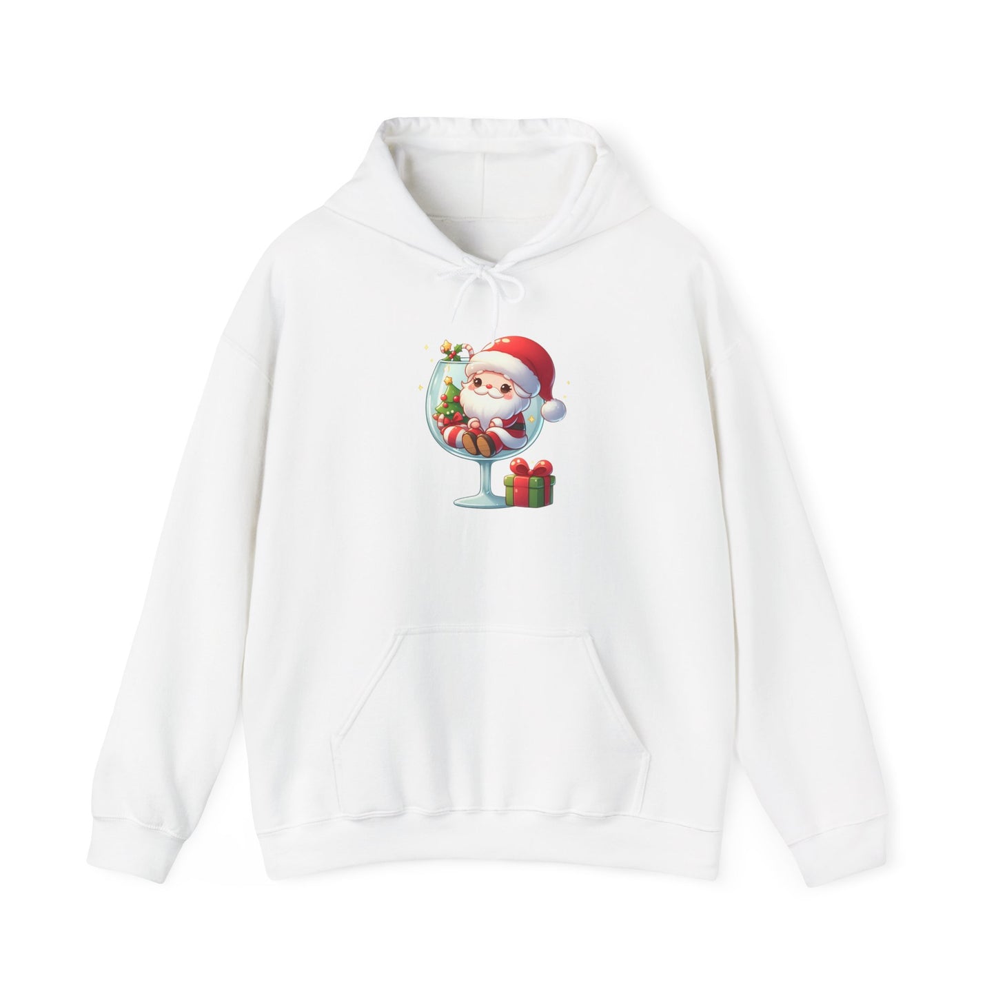 Santa in Wine Glass | Unisex Heavy Blend™ Hooded Sweatshirt