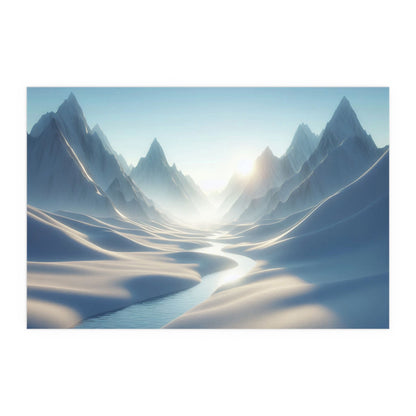 Icy Peaks in Summer | Time Changes For All | Indoor and Outdoor Silk Poster