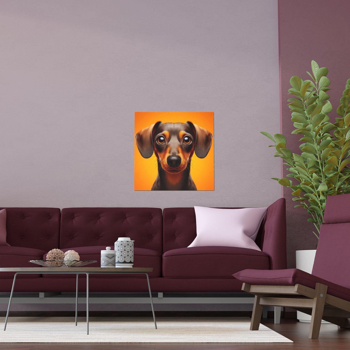 Daschund Portrait | Indoor and Outdoor Silk Poster