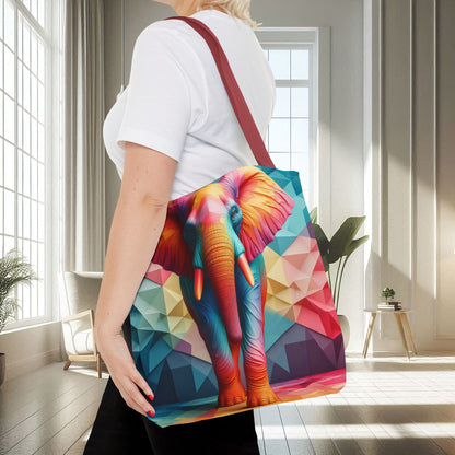 Multicolored Polyfaceted Elephant | Tote Bag