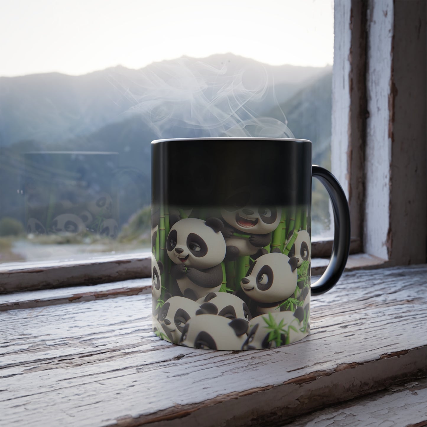 Playful Pandas with Bamboo | Color Morphing Mug, 11oz