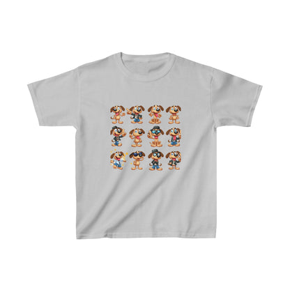 Camiseta de algodón pesado para niños con perros animados