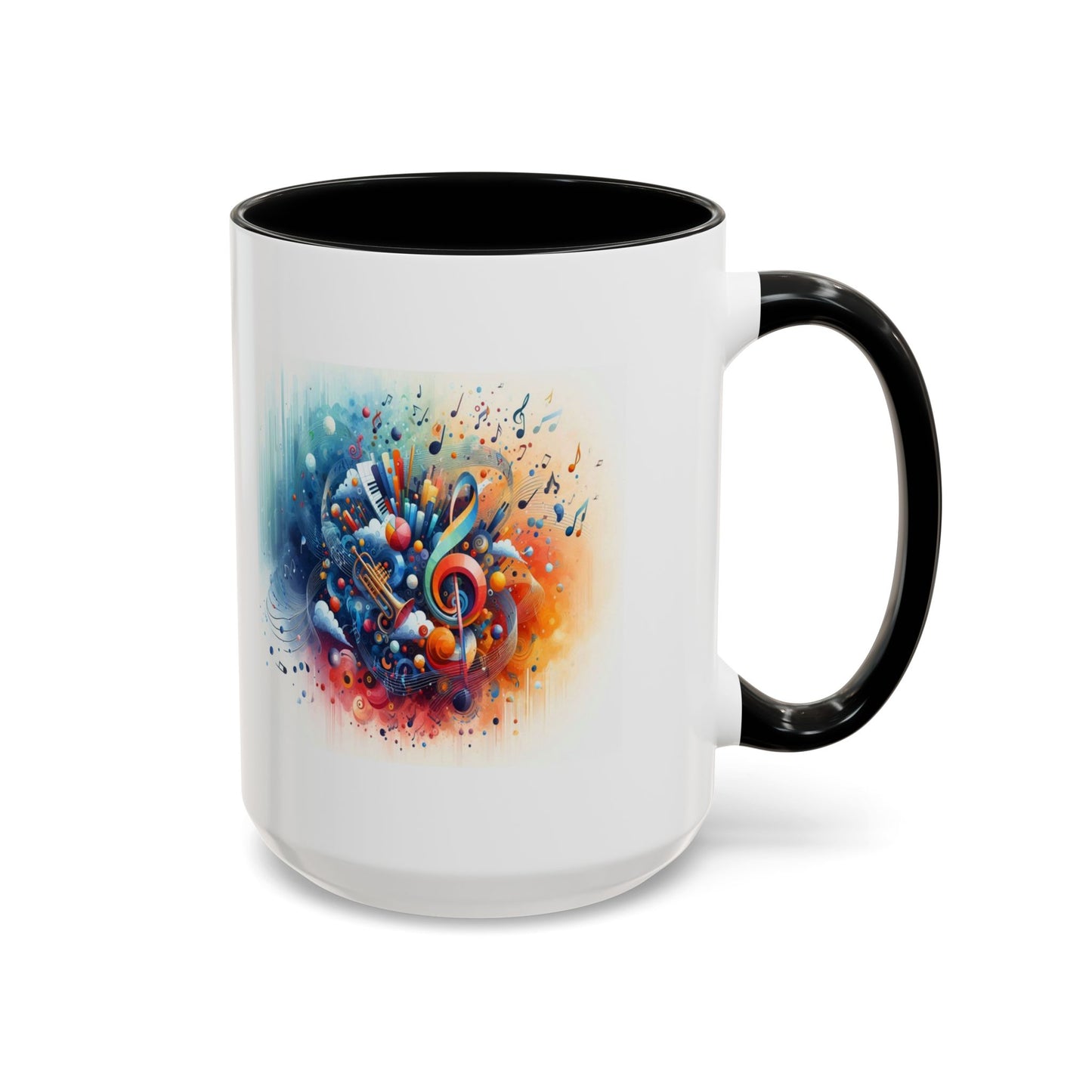 Musical Notes and Instruments | Accent Coffee Mug (11, 15oz)