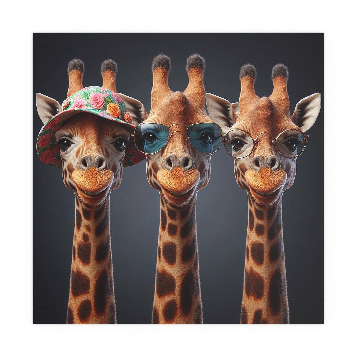 Giraffe Family Vacay | Indoor and Outdoor Silk Poster