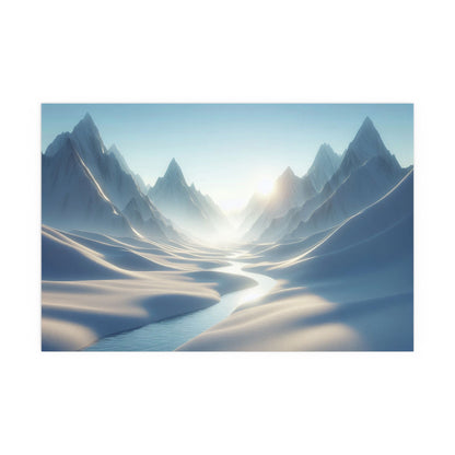 Icy Peaks in Summer | Time Changes For All | Indoor and Outdoor Silk Poster