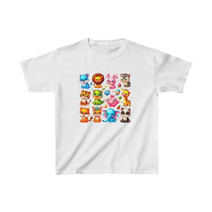 Animales animados | Camiseta de algodón pesado para niños