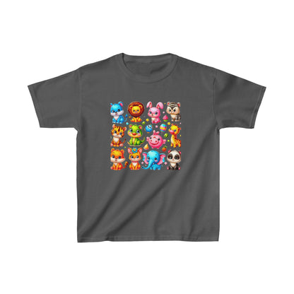 Animales animados | Camiseta de algodón pesado para niños