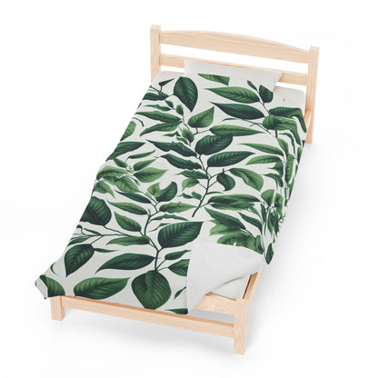 Leaves And Twigs | Velveteen Plush Blanket