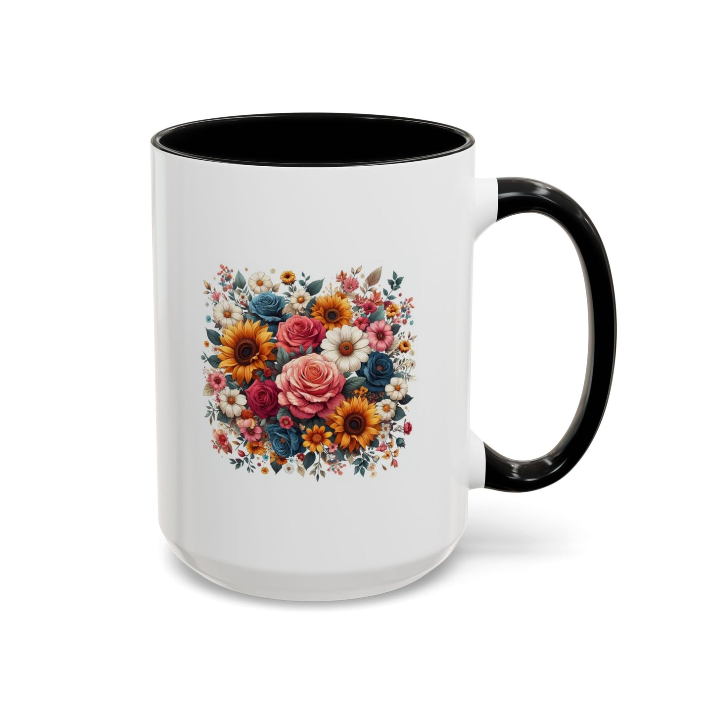 Fleurs multicolores | Tasse à café Accent (11, 15 oz)