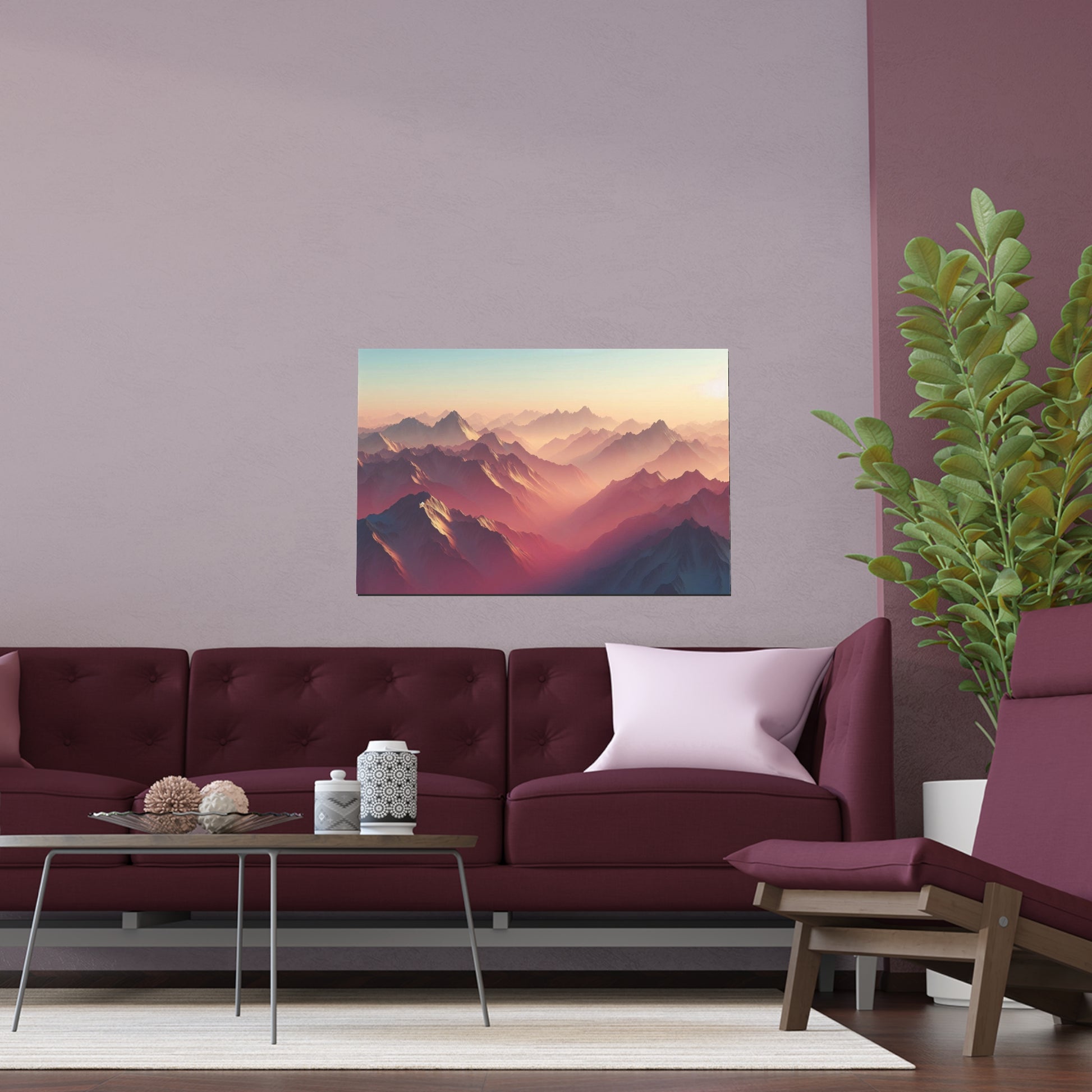 Dawn on the Mountains | Indoor and Outdoor Silk Poster