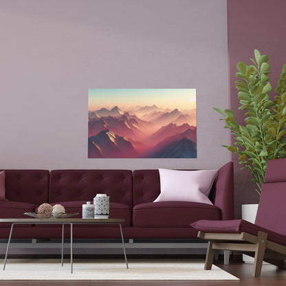 Dawn on the Mountains | Indoor and Outdoor Silk Poster