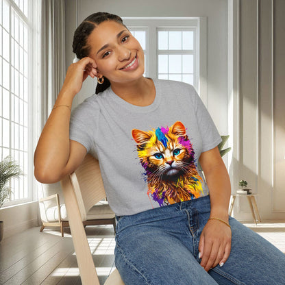 Chat vibrant | T-shirt doux unisexe