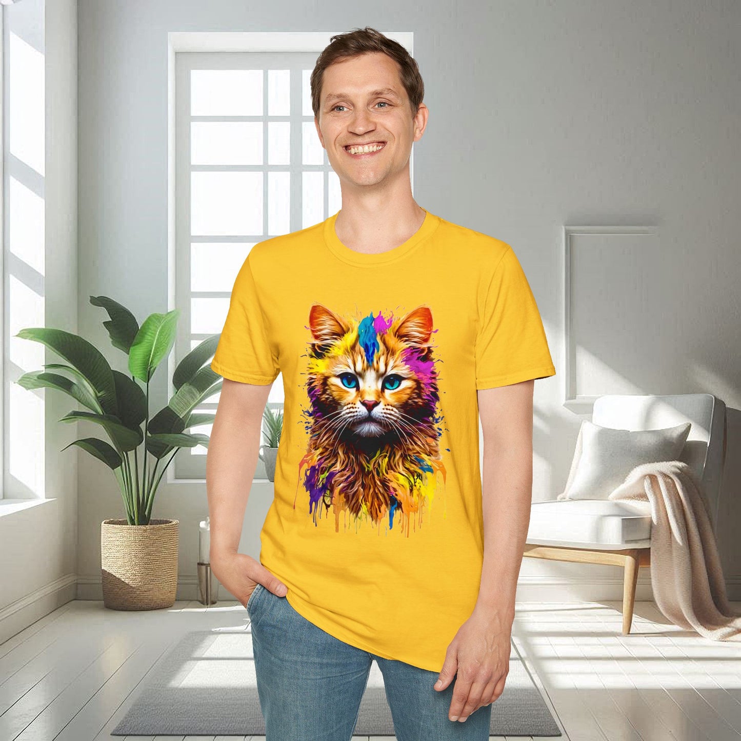 Chat vibrant | T-shirt doux unisexe