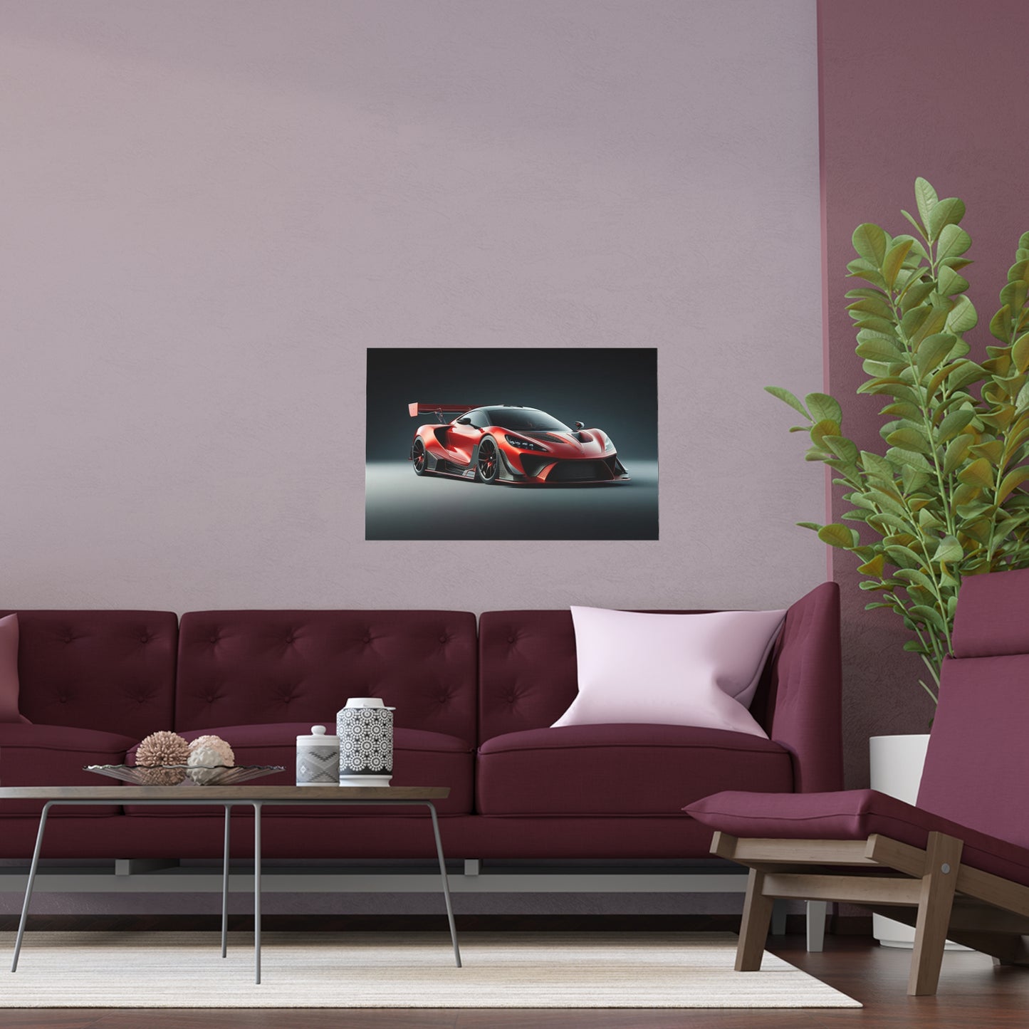 Sports Car with a Spoiler | Indoor and Outdoor Silk Poster