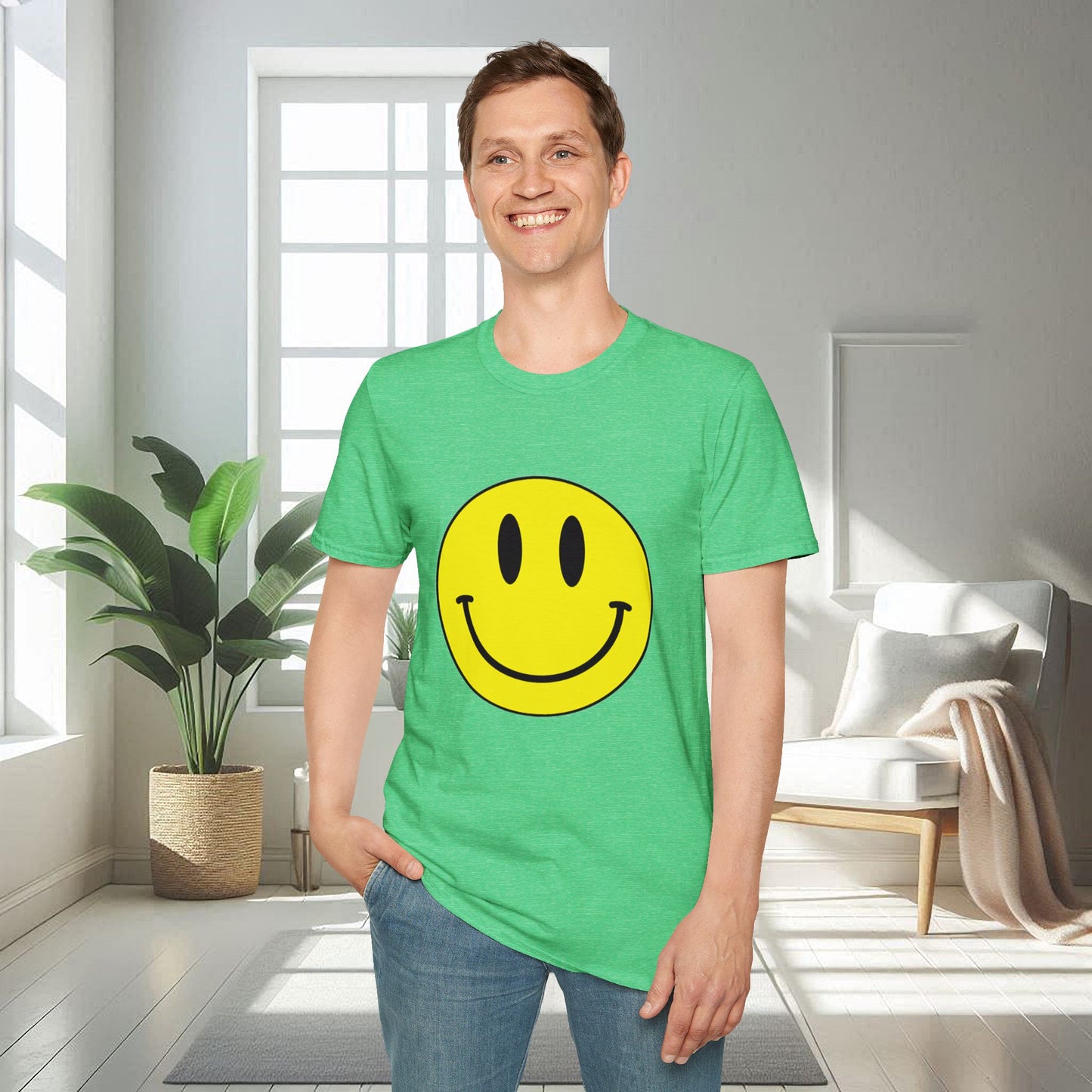 T-shirt unisexe doux avec émoticône souriante