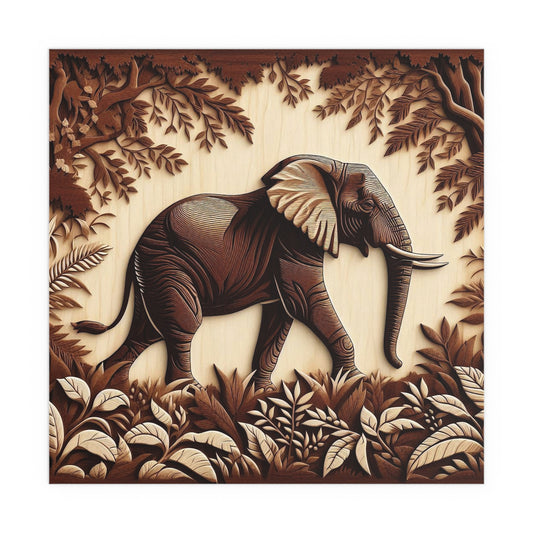 3D Effect Elephant in a Jungle | Indoor and Outdoor Silk Poster