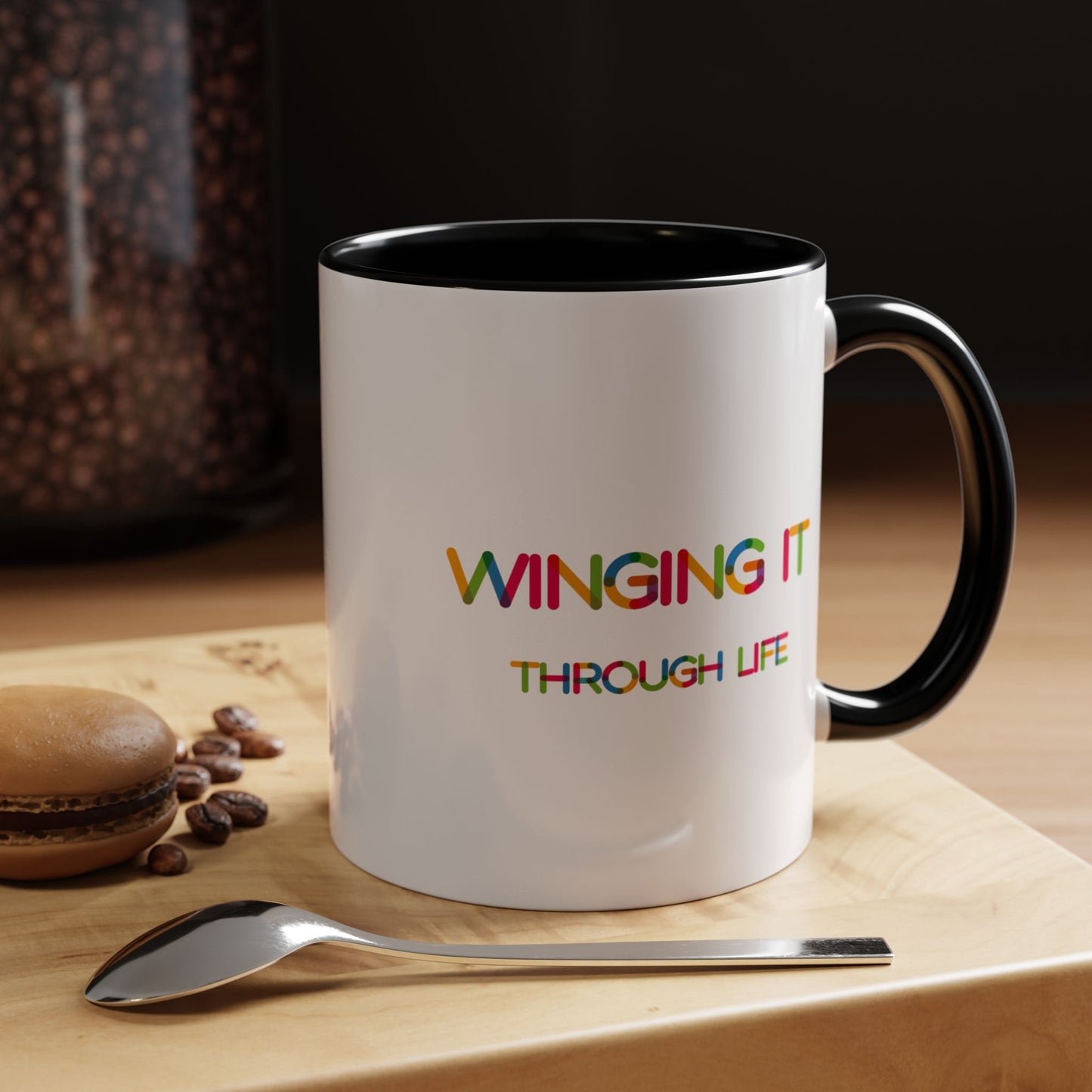 Winging it Through Life | Accent Coffee Mug (11, 15oz)