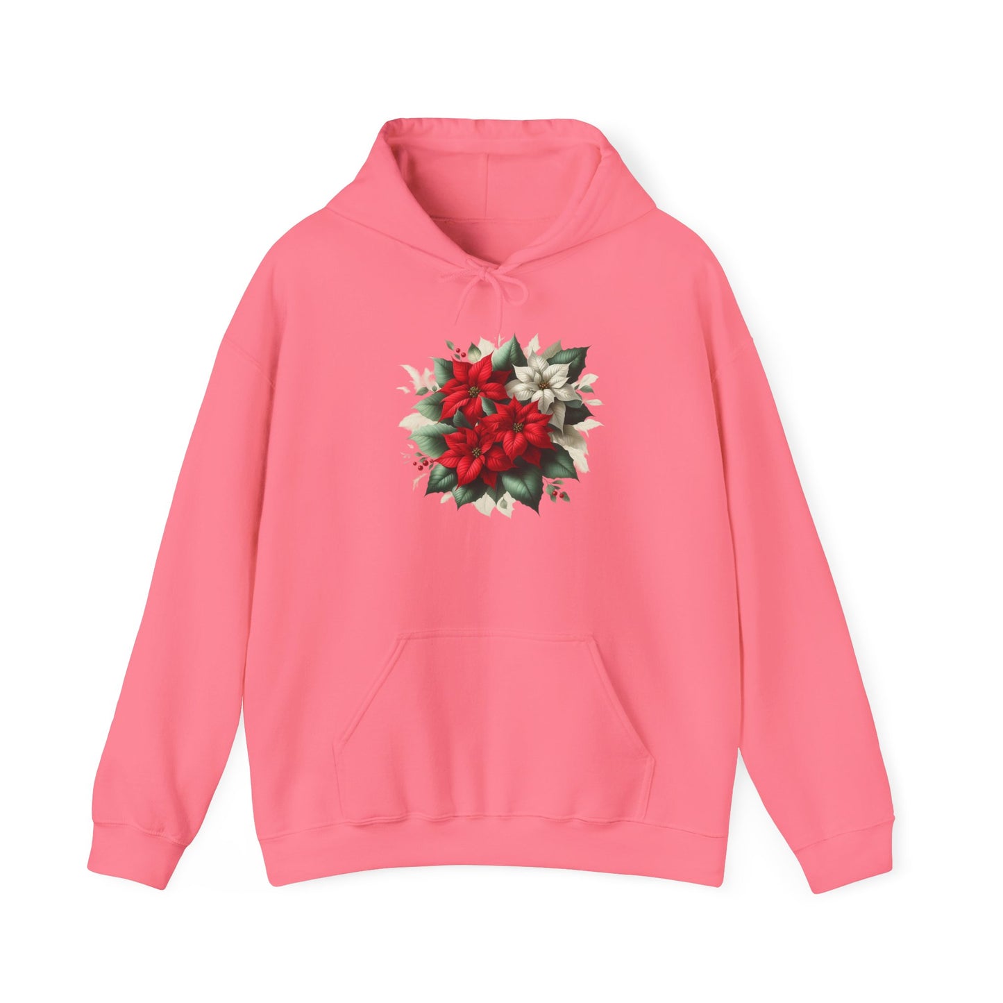 Festive Poinsettia Flowers | Unisex Heavy Blend™ Hooded Sweatshirt