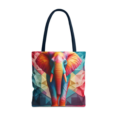 Multicolored Polyfaceted Elephant | Tote Bag