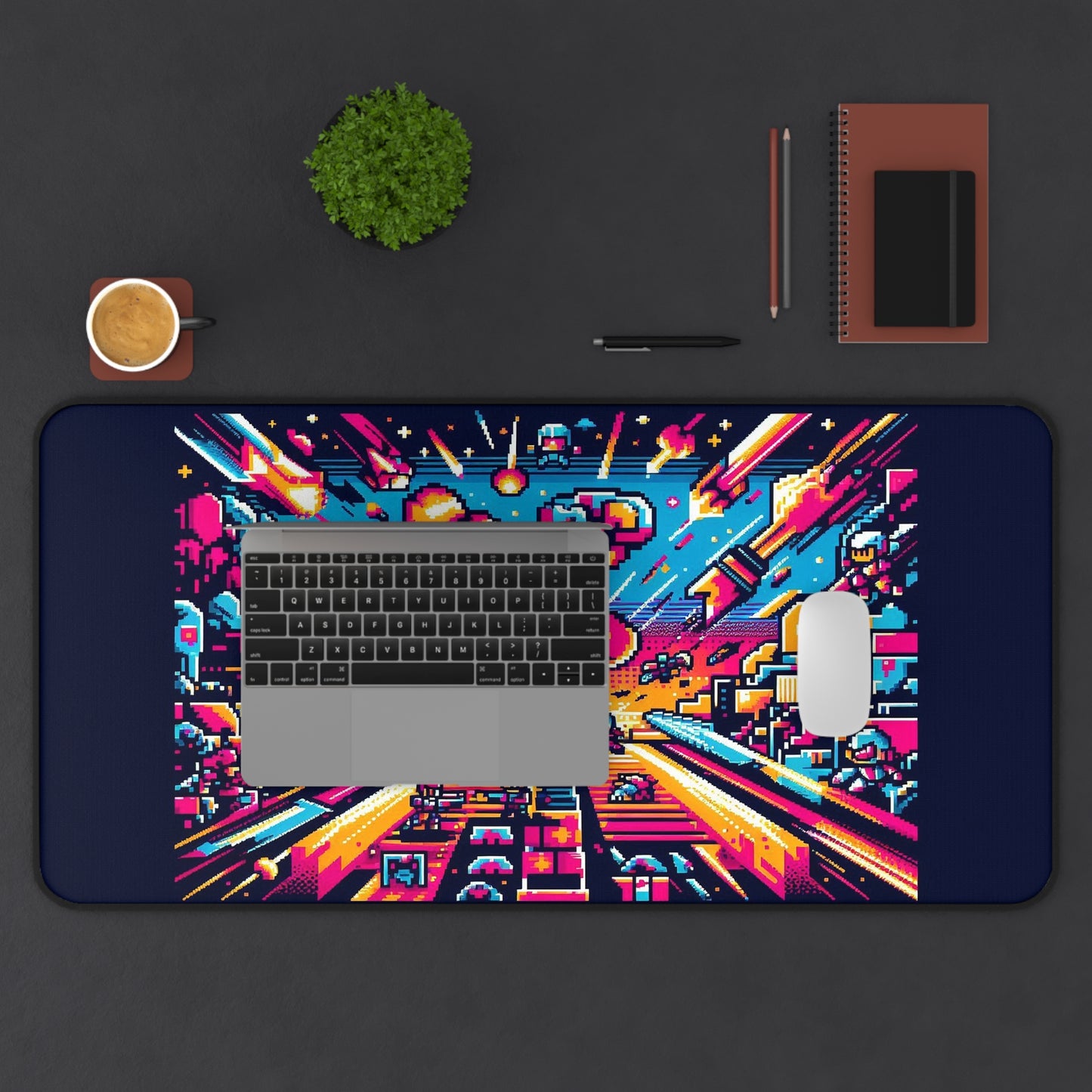 Pixel-art of a Dynamic Battlefield | Desk Mat