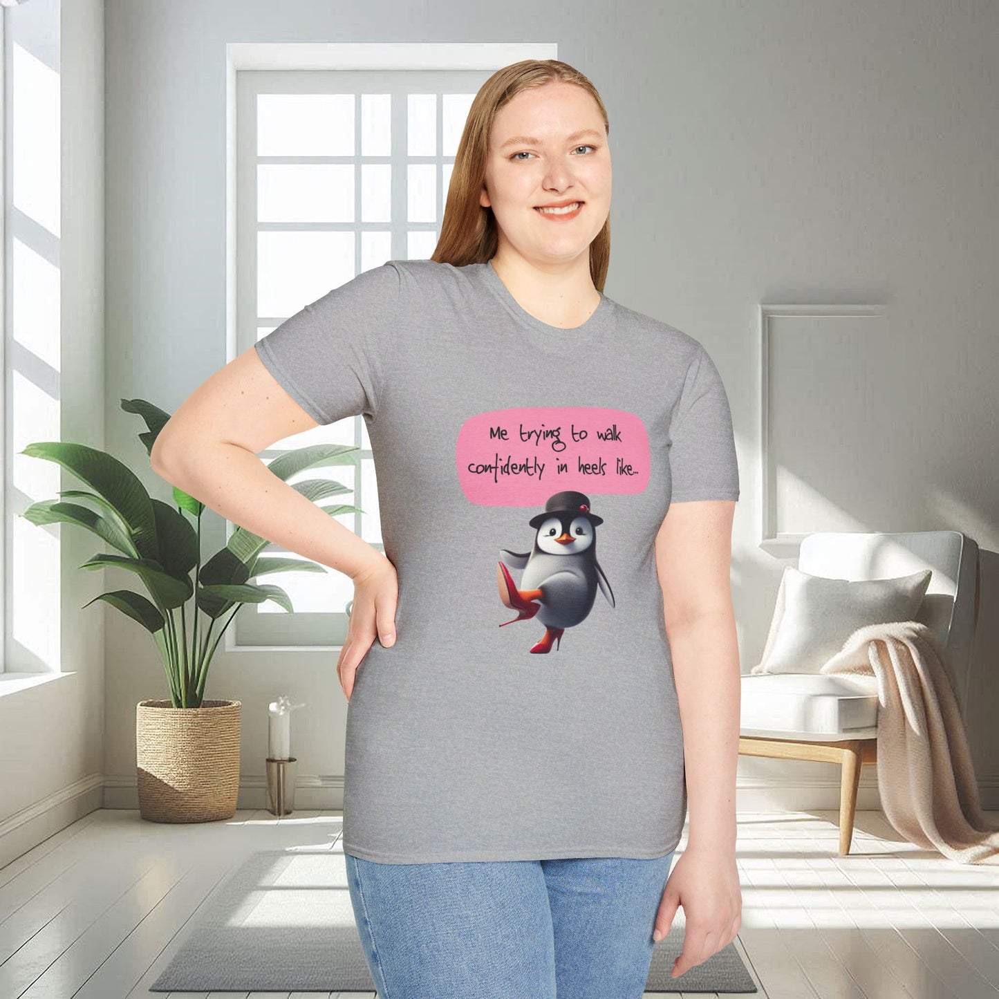 Trying to Walk in Heels | Unisex Soft T-shirt