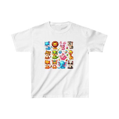 Animales animados | Camiseta de algodón pesado para niños