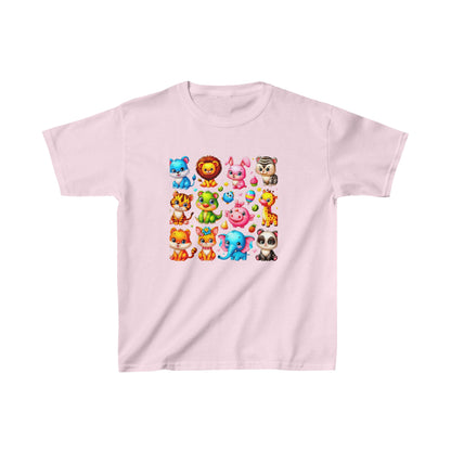 Animales animados | Camiseta de algodón pesado para niños