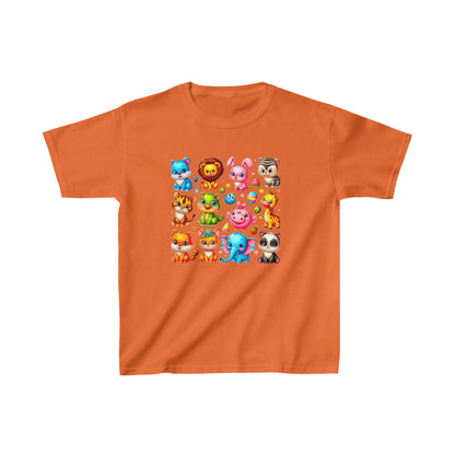 Animales animados | Camiseta de algodón pesado para niños