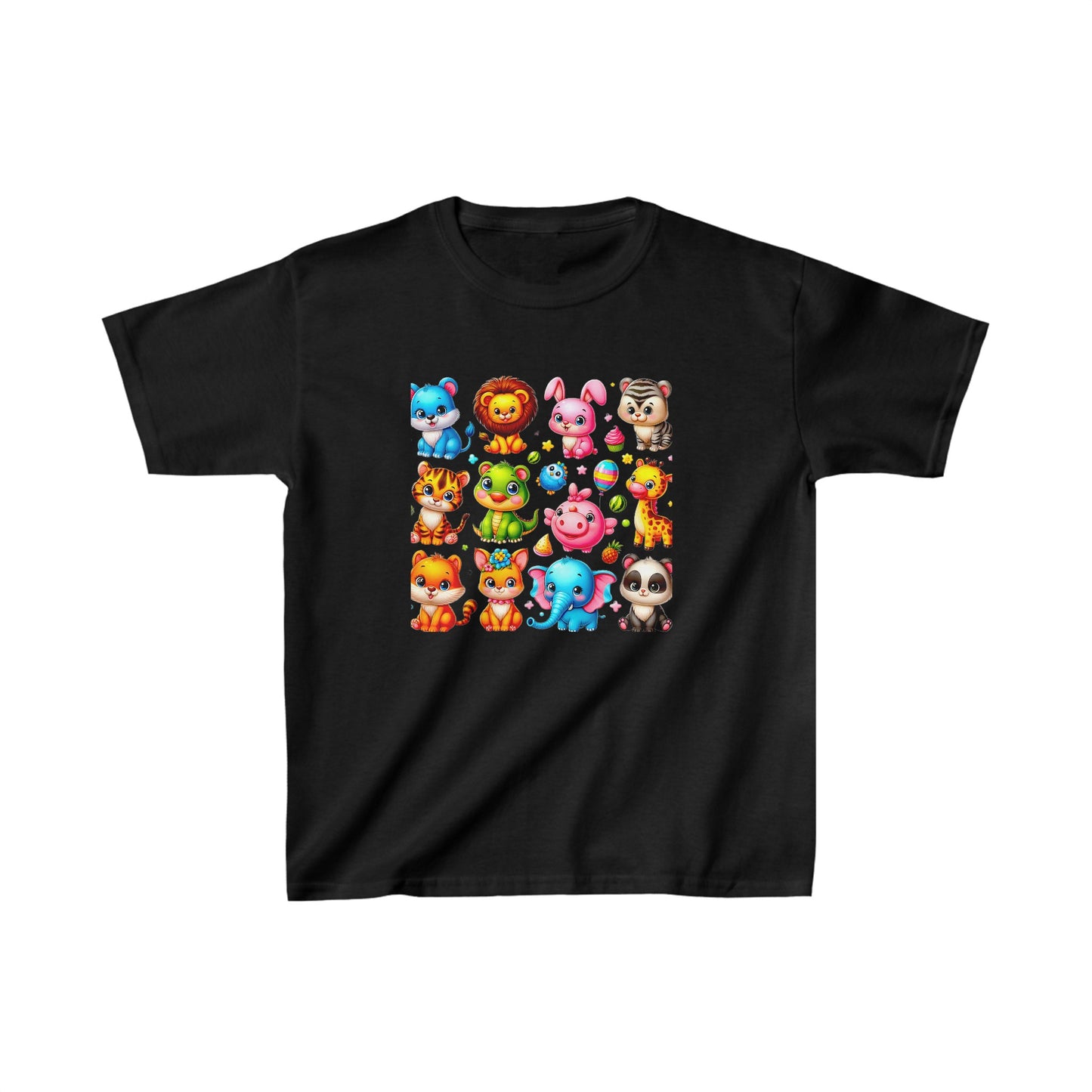 Animales animados | Camiseta de algodón pesado para niños