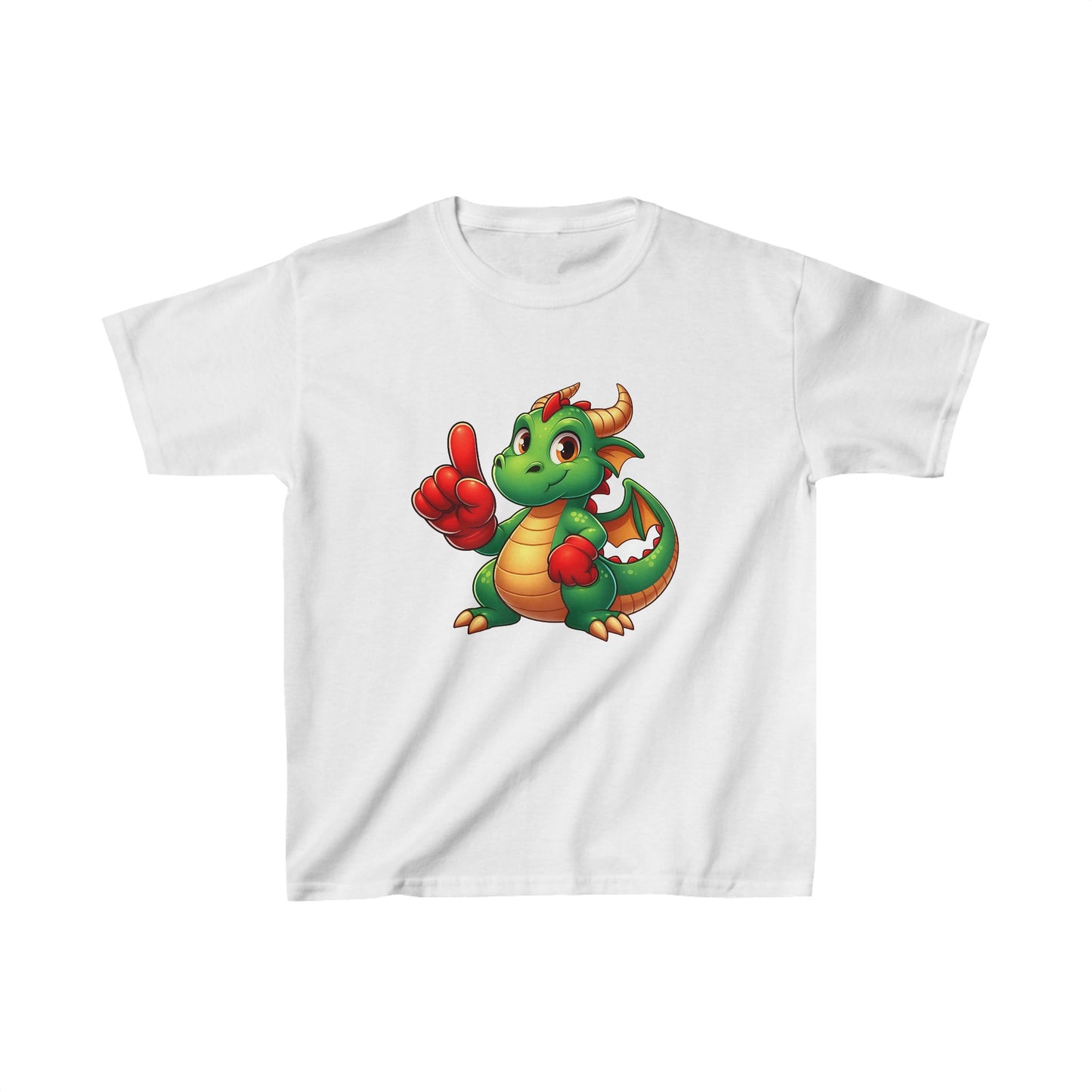 Dinosaurio animado | Camiseta de algodón pesado para niños