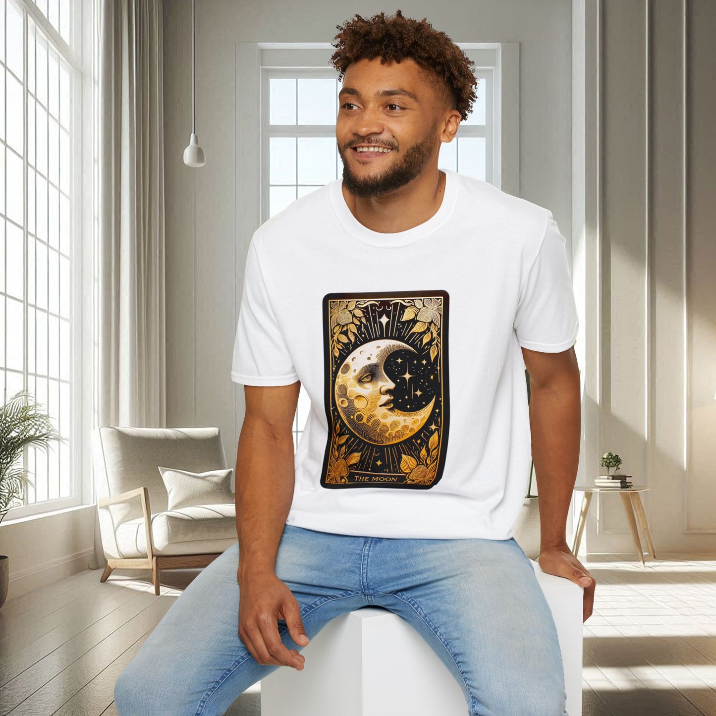 La carte de tarot de la lune | T-shirt doux unisexe