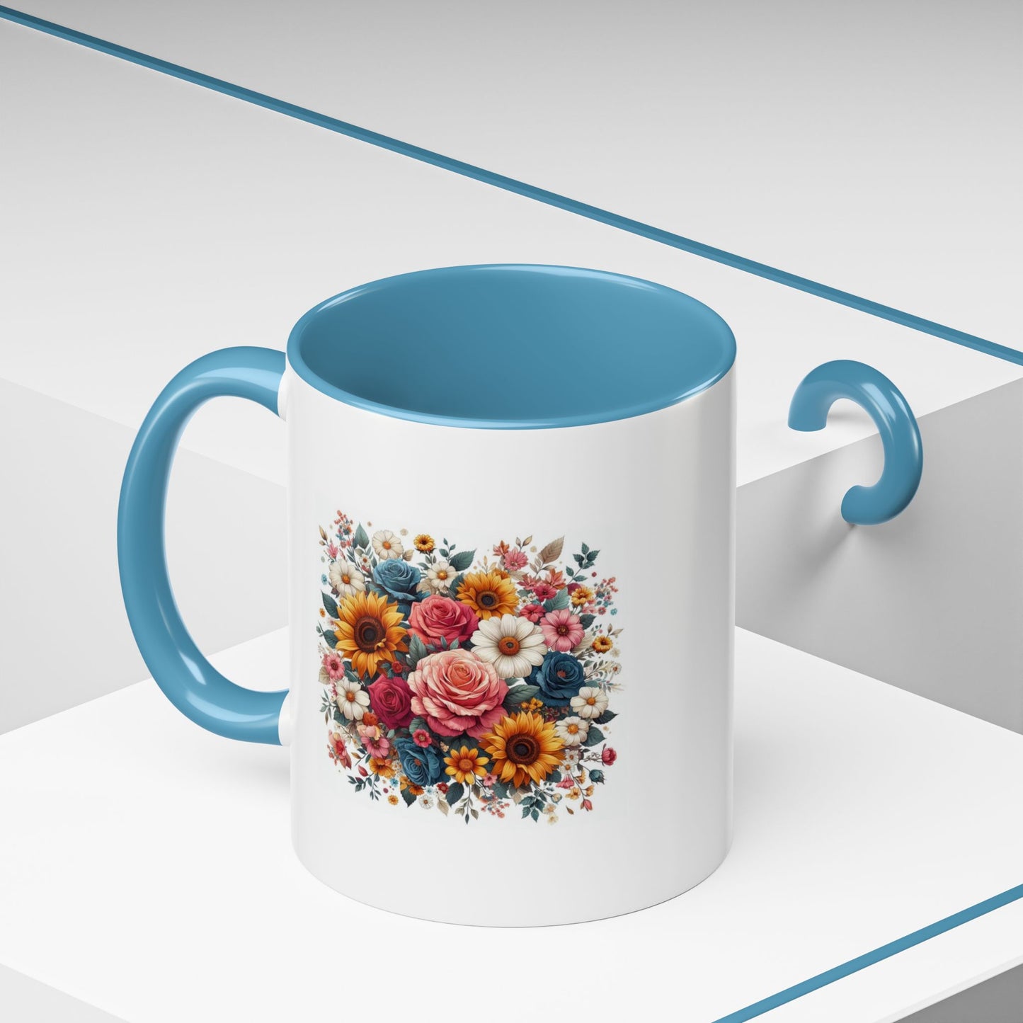 Fleurs multicolores | Tasse à café Accent (11, 15 oz)