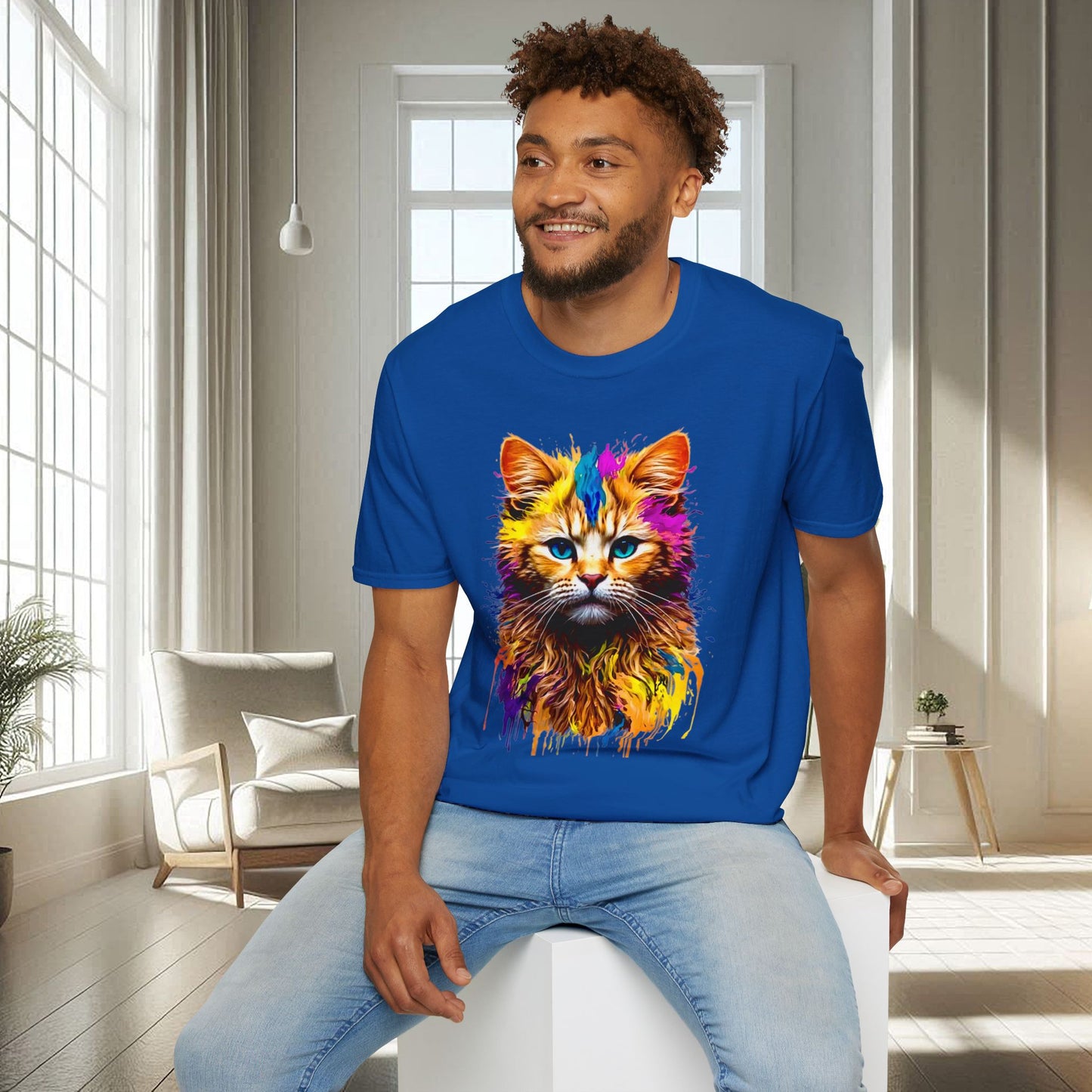 Chat peint | T-shirt doux unisexe