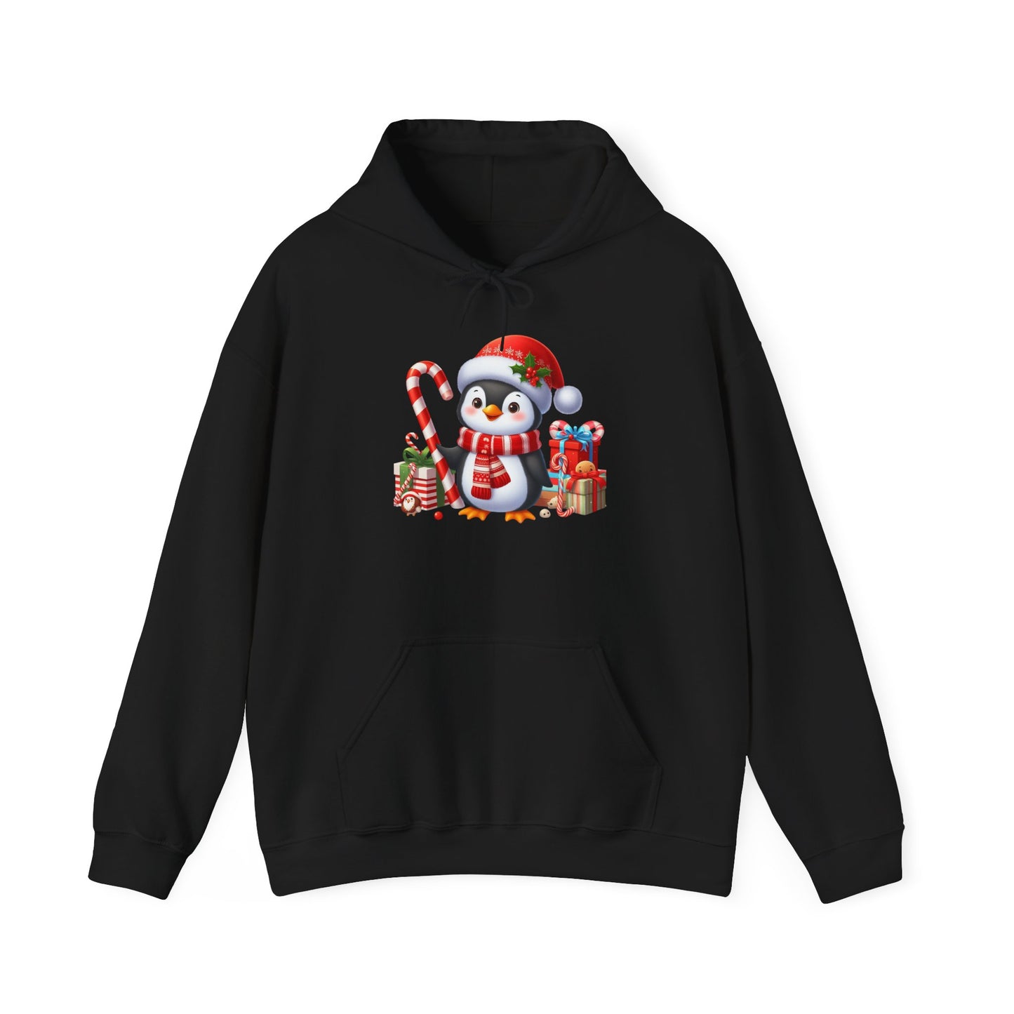 Penguin, Gifts and Candy Cane | Unisex Heavy Blend™ Hooded Sweatshirt